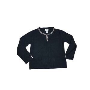 Vtg Bonnie And Bill By Holly Silk Blend Blk Sweater W/ Rhinestones Sz Large